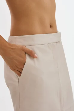 Hot LAMARQUE ABIA | Low Waist Leather Maxi Skirt Bone