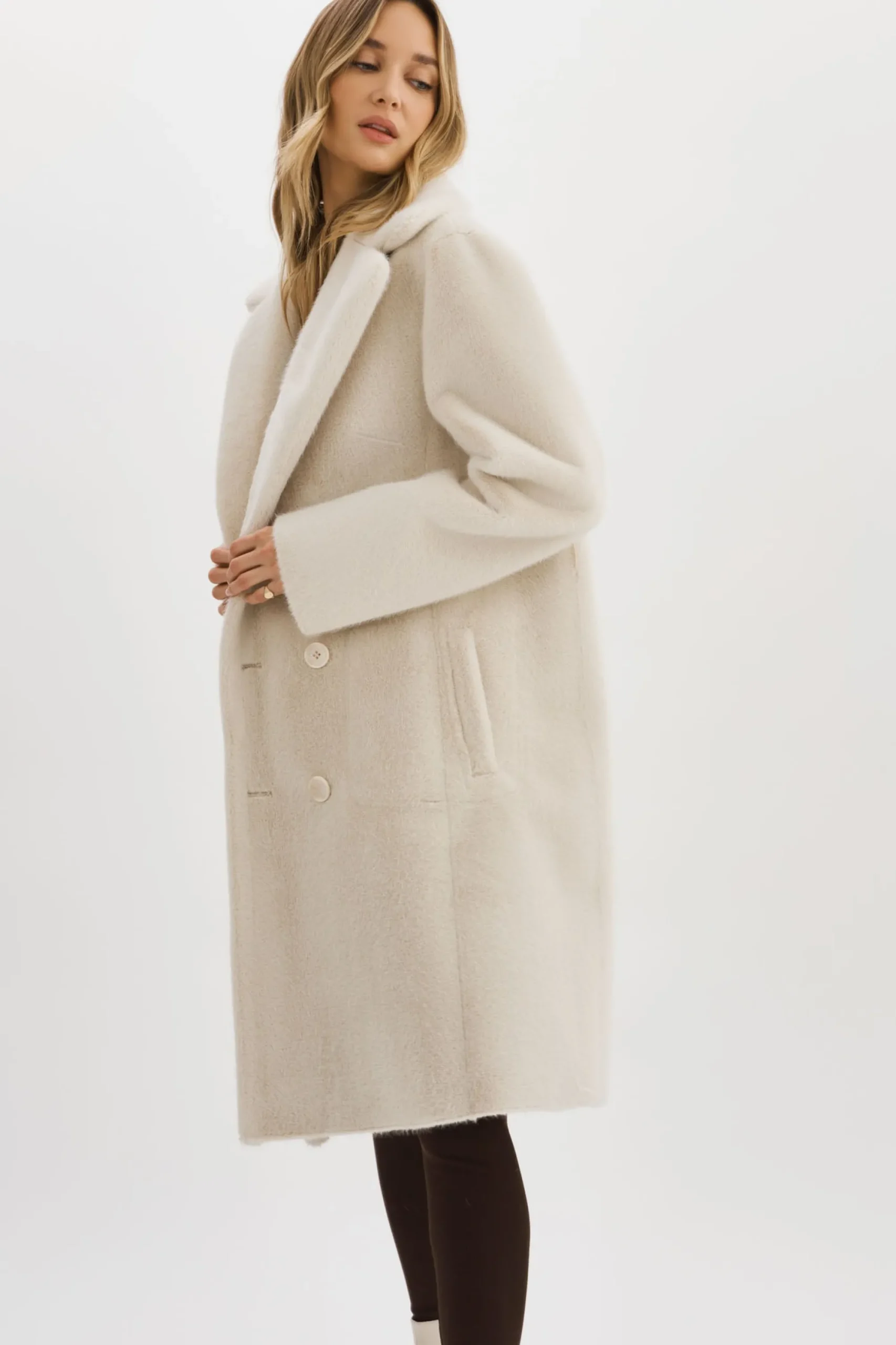 Flash Sale LAMARQUE ABIGAIL | Faux Shearling Reversible Coat IVORY