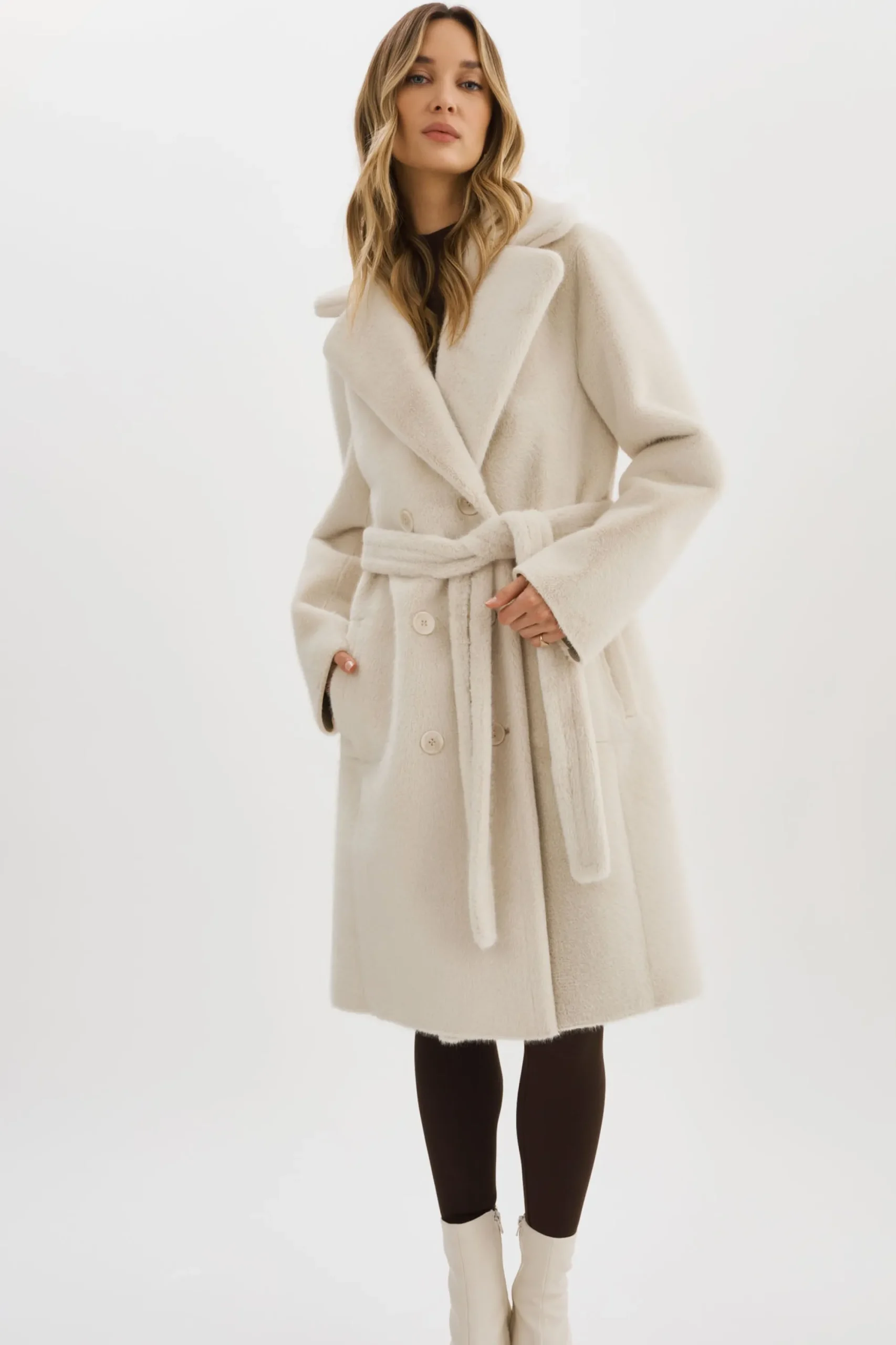 Flash Sale LAMARQUE ABIGAIL | Faux Shearling Reversible Coat IVORY