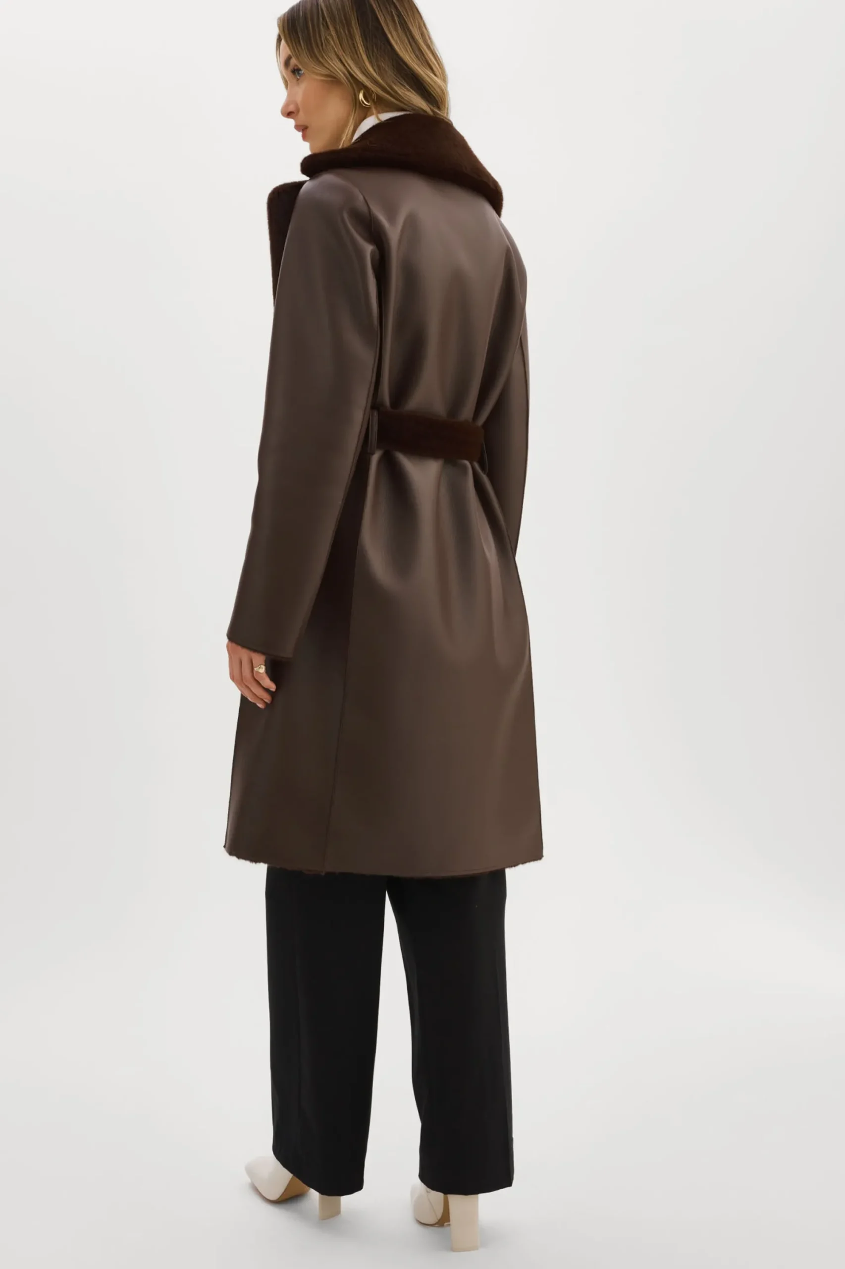 Flash Sale LAMARQUE ABIGAIL | Faux Shearling Reversible Coat MAHOGANY