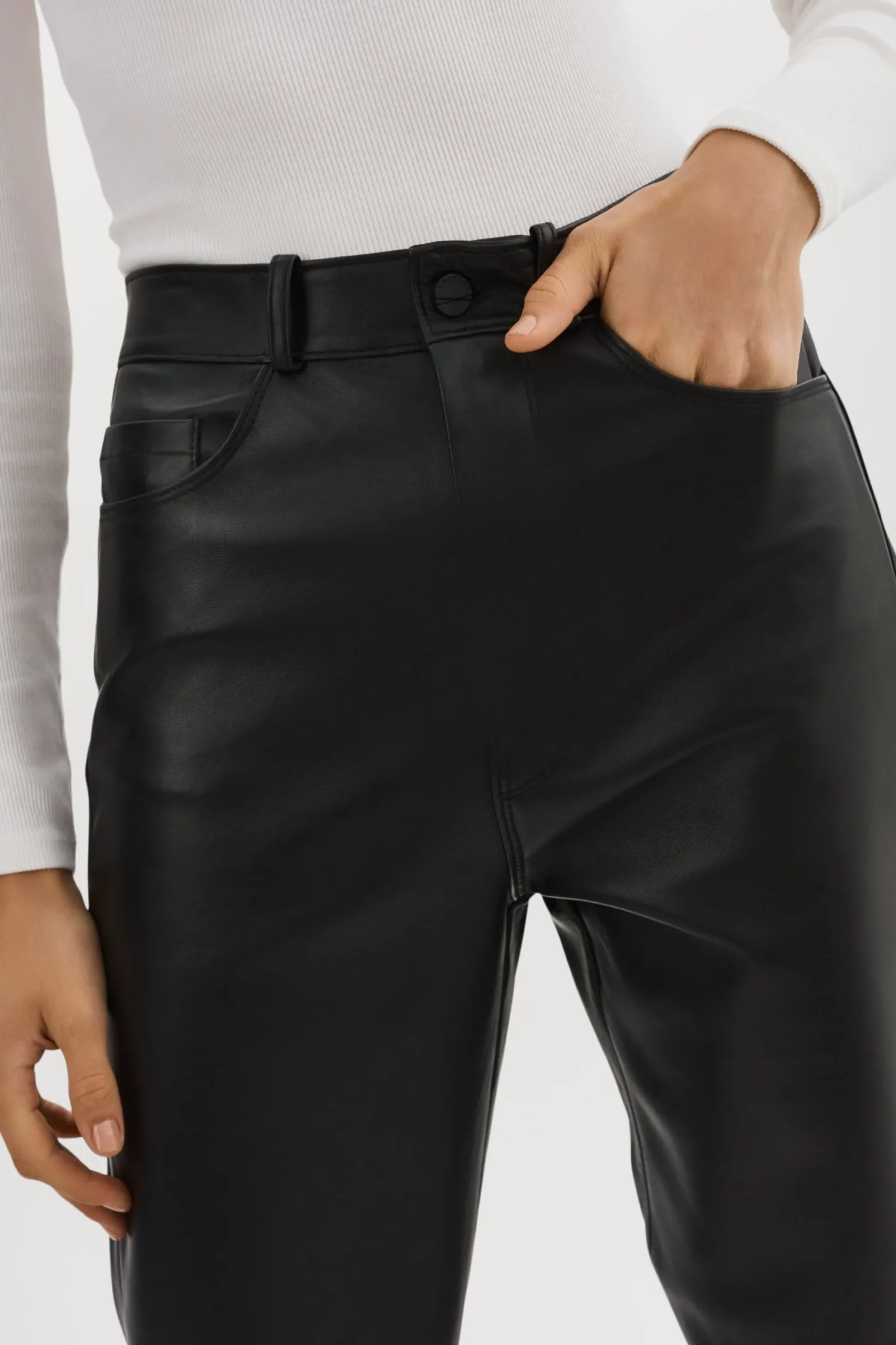 New LAMARQUE ADELINE | Leather Jeans Black