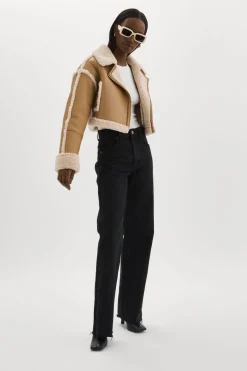 Best Sale LAMARQUE ADRINA | Faux Shearling Crop Jacket Biscuit