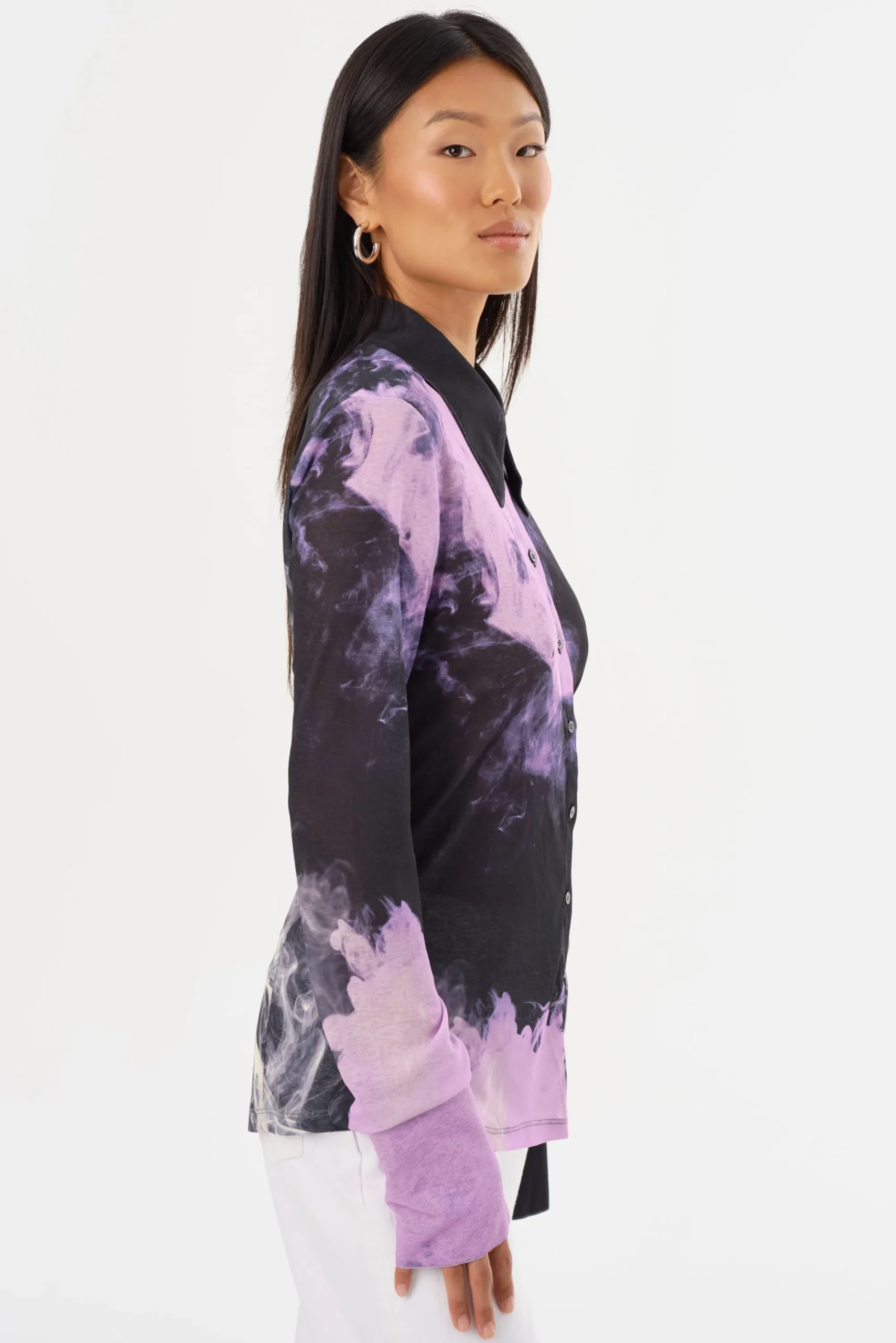 Flash Sale LAMARQUE ALZINA | Printed Long Sleeve Shirt Lavender Haze