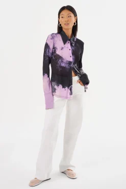 Flash Sale LAMARQUE ALZINA | Printed Long Sleeve Shirt Lavender Haze
