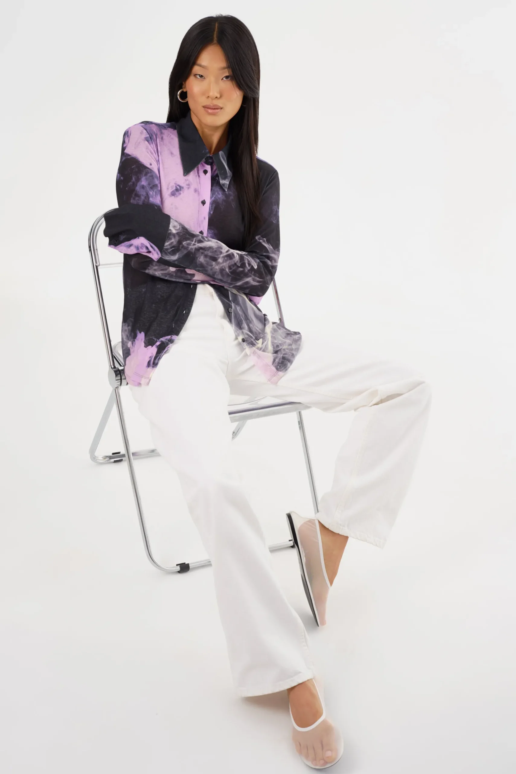 Flash Sale LAMARQUE ALZINA | Printed Long Sleeve Shirt Lavender Haze