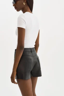 Cheap LAMARQUE ANIKA | Leather High-Waisted Shorts Black