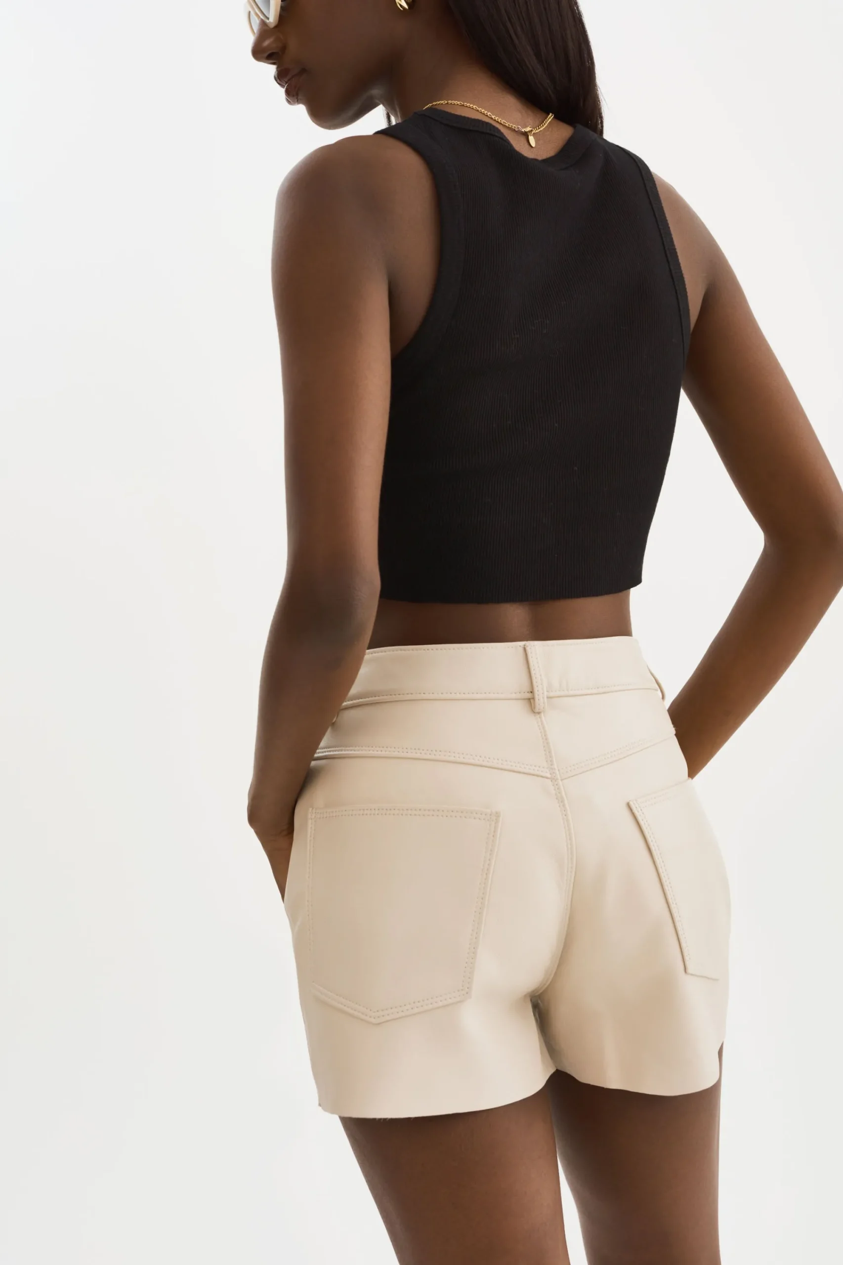 Flash Sale LAMARQUE ANIKA | Leather High-Waisted Shorts Bone