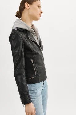 Clearance LAMARQUE ANNA | Leather Biker Jacket Black