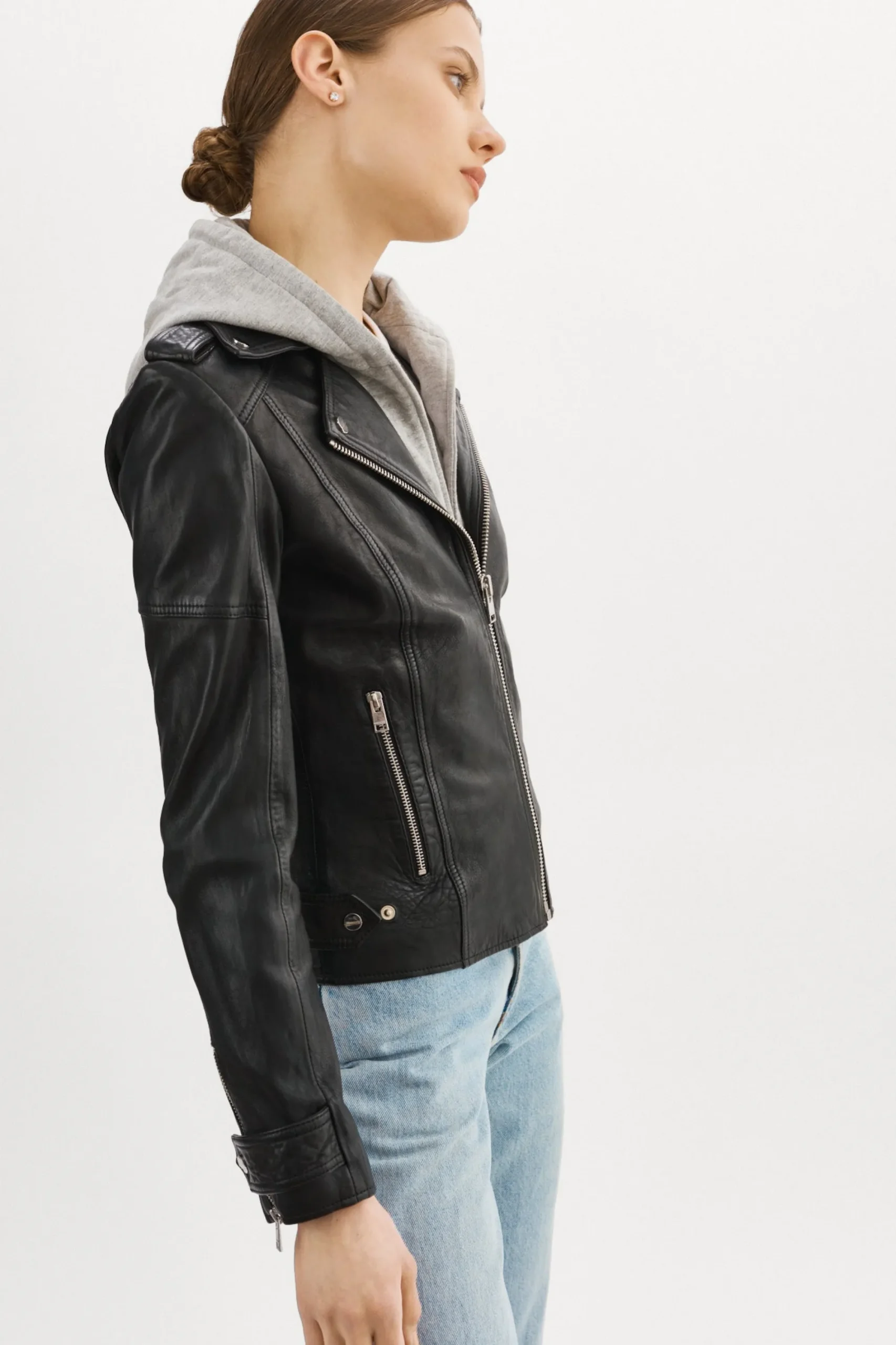 Clearance LAMARQUE ANNA | Leather Biker Jacket Black