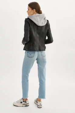 Clearance LAMARQUE ANNA | Leather Biker Jacket Black