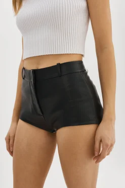 Clearance LAMARQUE ANNAISE | Leather Hot Shorts Black