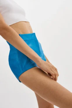 Sale LAMARQUE ANNAISE | Leather Hot Shorts Faded Jean