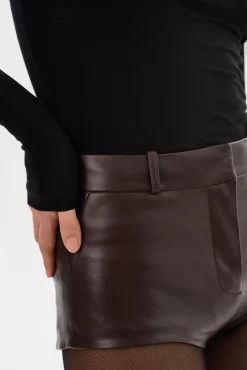Best LAMARQUE ANNAISE | Leather Hot Shorts Mahogany