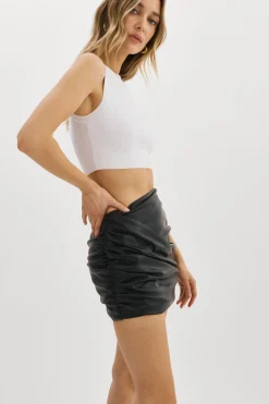 New LAMARQUE ASTRID | Faux Leather Mini Skirt Black