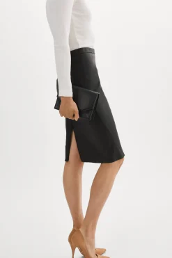 Shop LAMARQUE AVANA | Leather Pencil Skirt Black