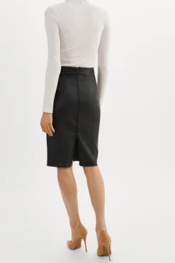 Shop LAMARQUE AVANA | Leather Pencil Skirt Black
