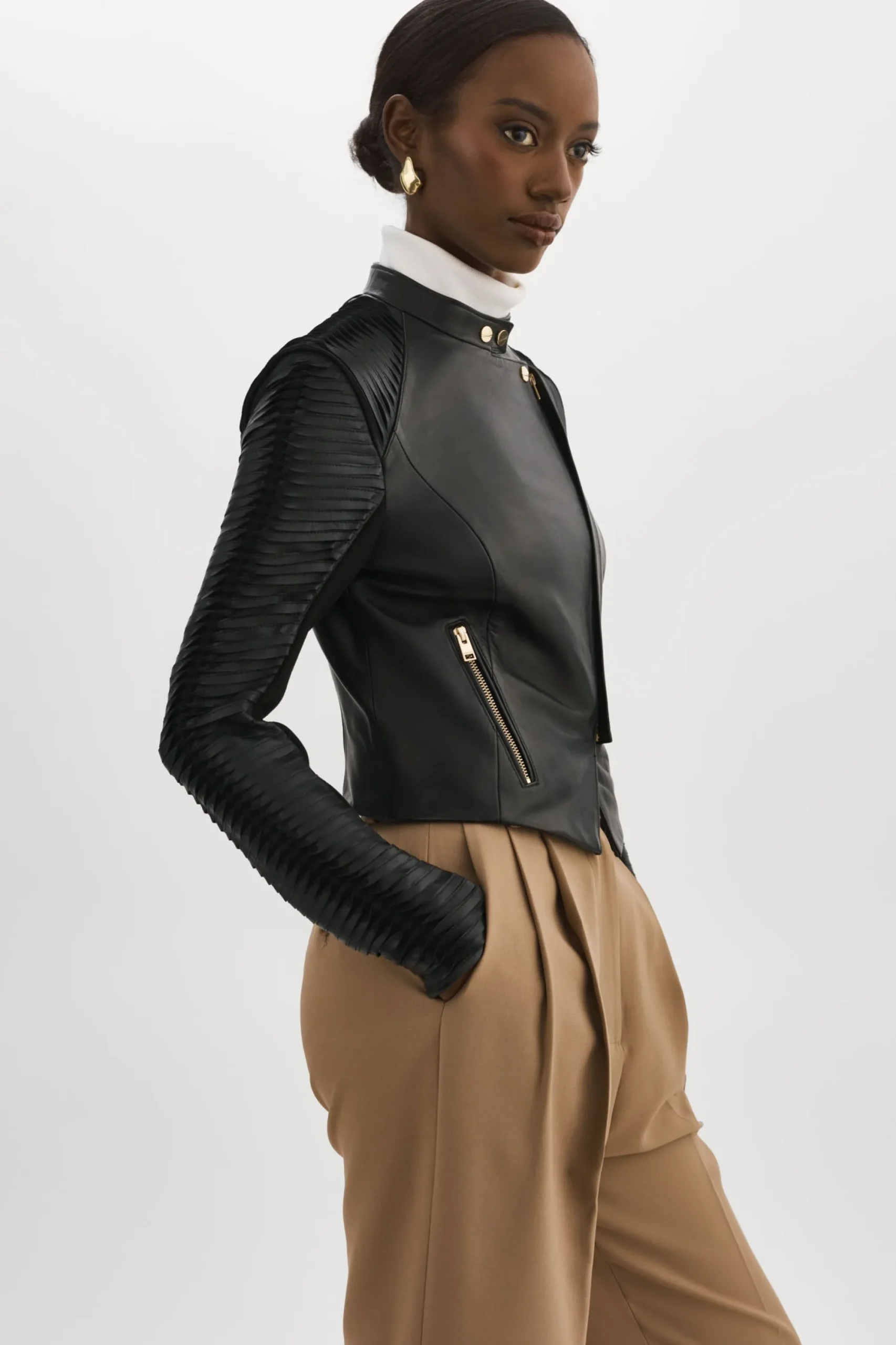 Store LAMARQUE AZRA GOLD | Leather Biker Jacket Black