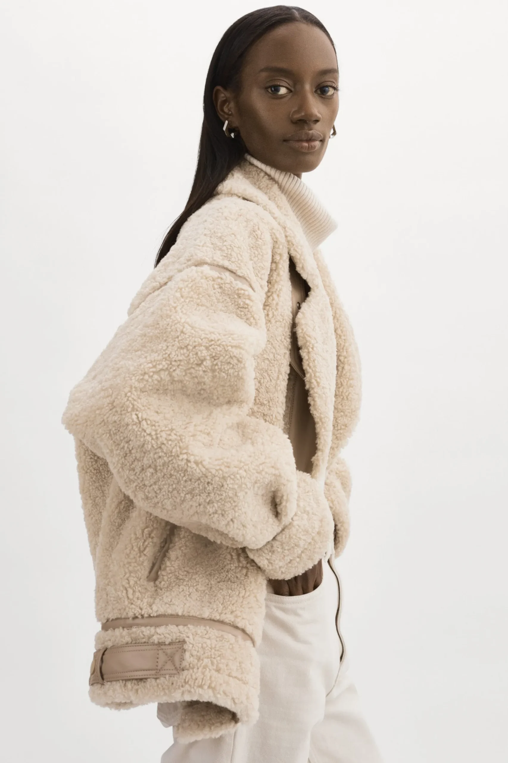 Best Sale LAMARQUE BADU | Oversized Faux Shearling Jacket Beige