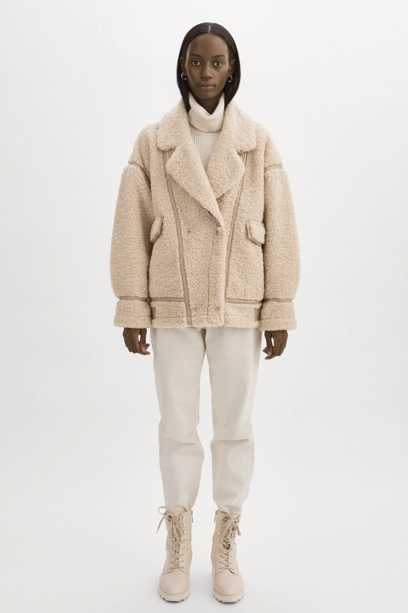 Best Sale LAMARQUE BADU | Oversized Faux Shearling Jacket Beige