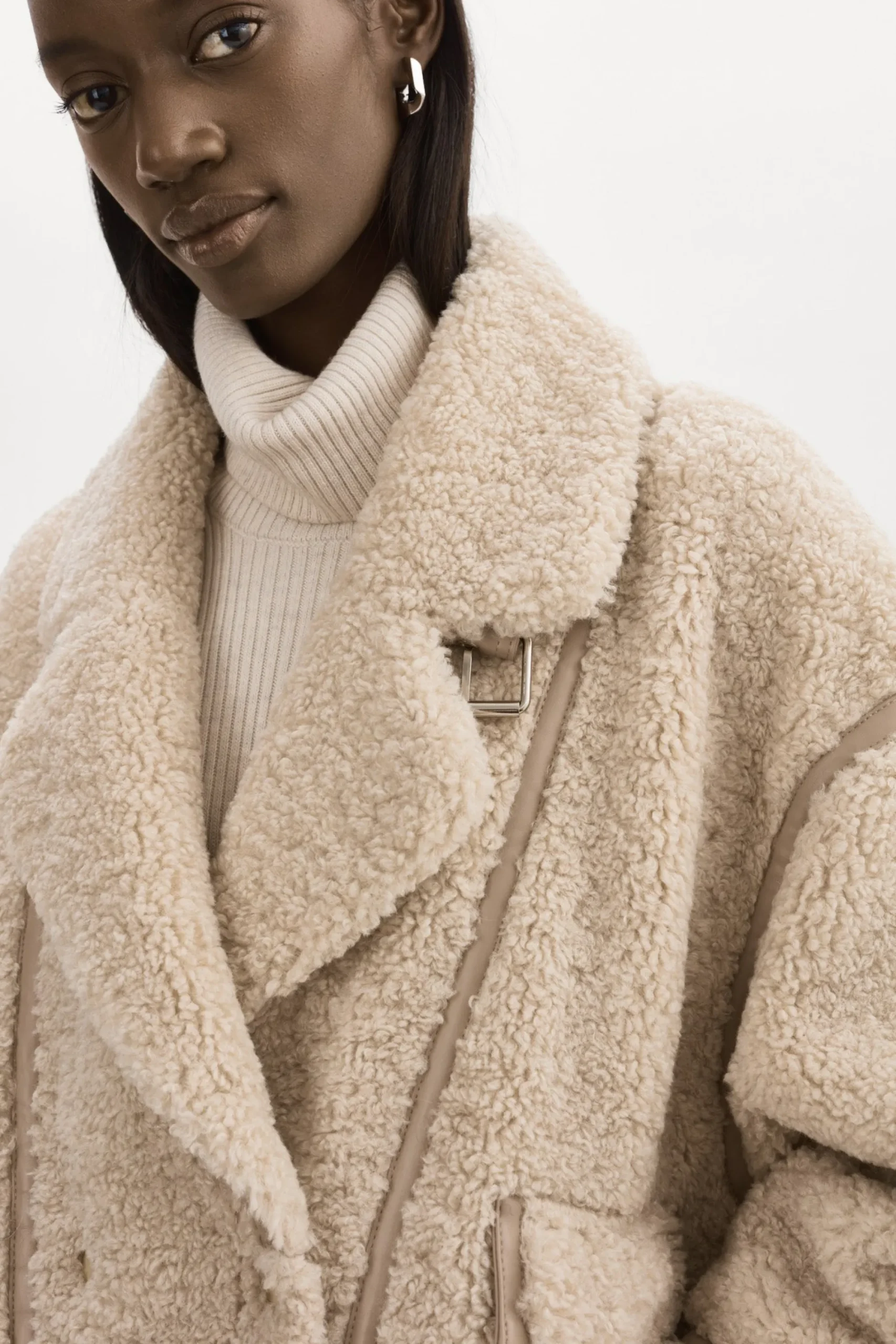 Best Sale LAMARQUE BADU | Oversized Faux Shearling Jacket Beige