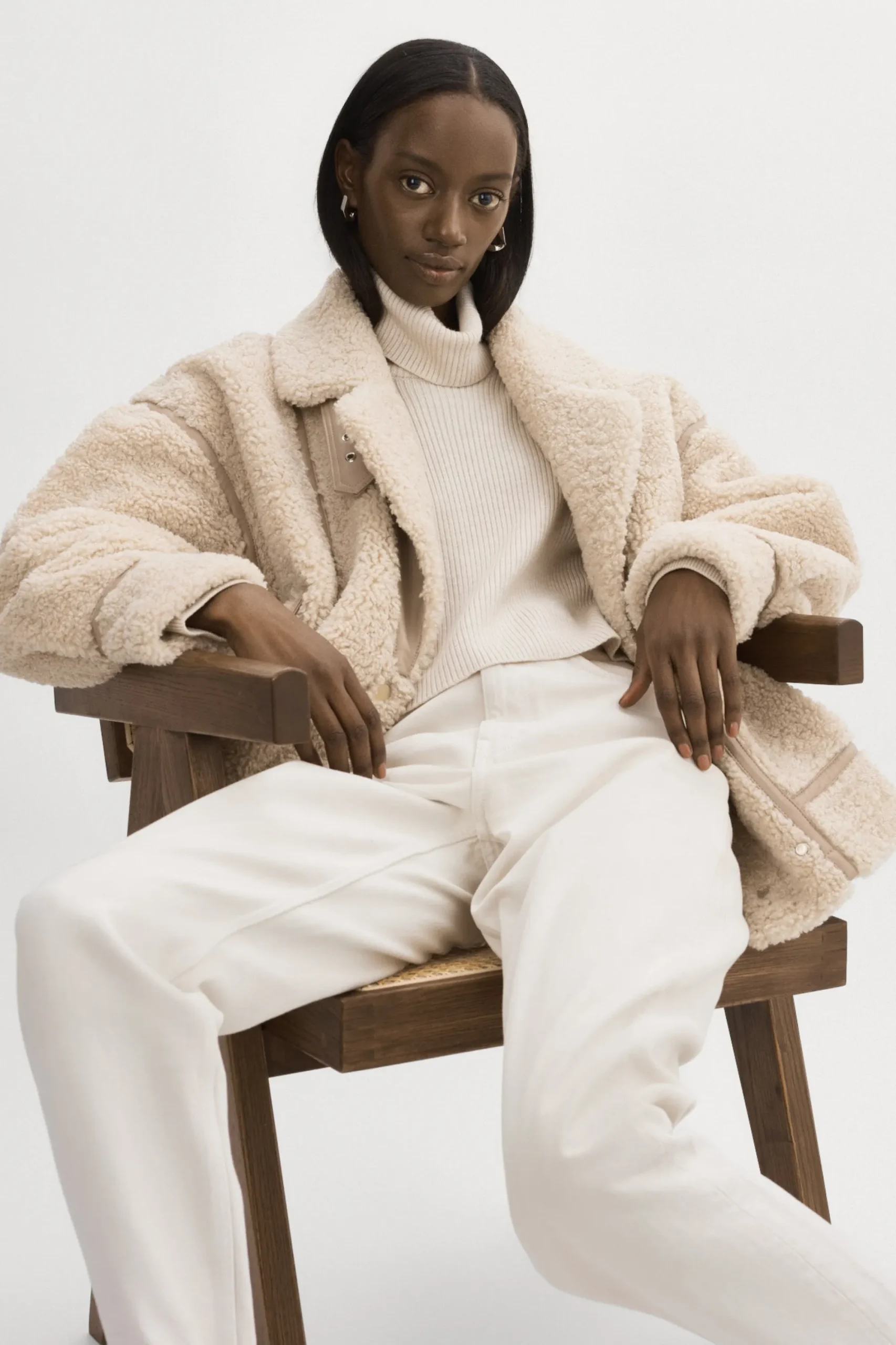 Best Sale LAMARQUE BADU | Oversized Faux Shearling Jacket Beige