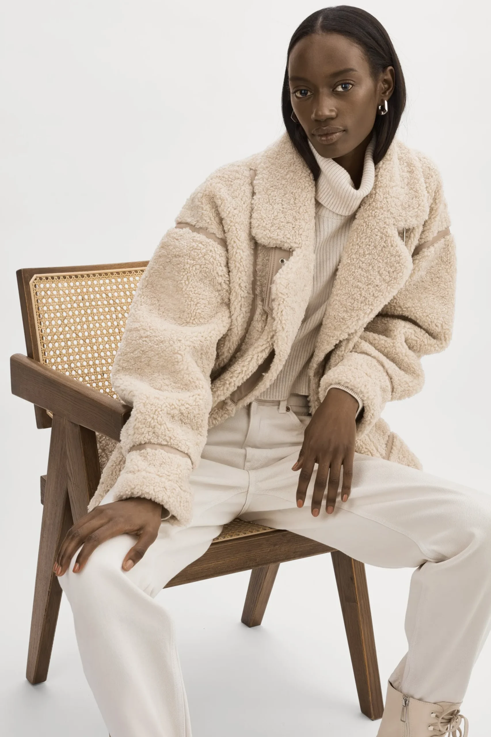 Best Sale LAMARQUE BADU | Oversized Faux Shearling Jacket Beige