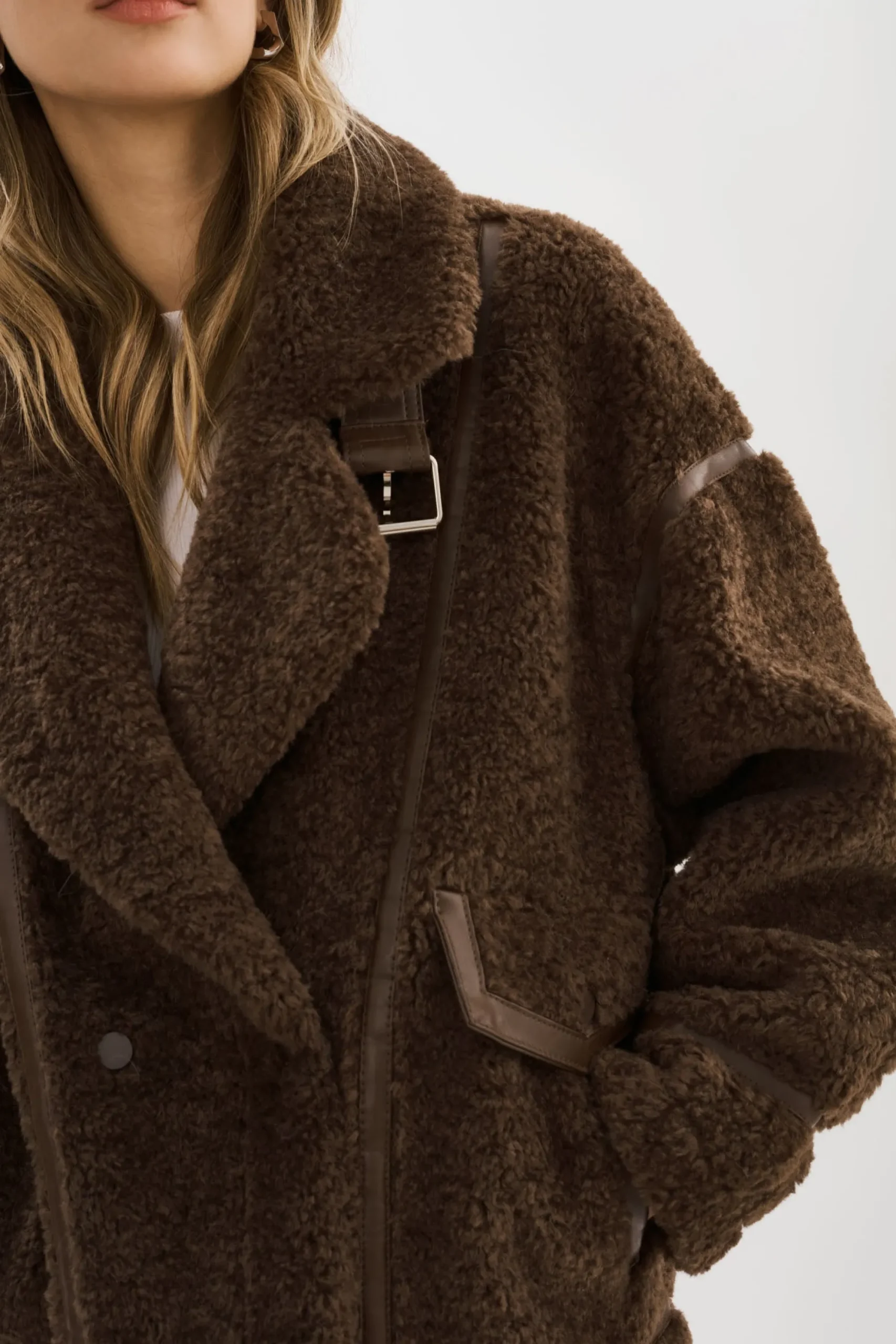 Cheap LAMARQUE BADU | Oversized Faux Shearling Jacket Brown