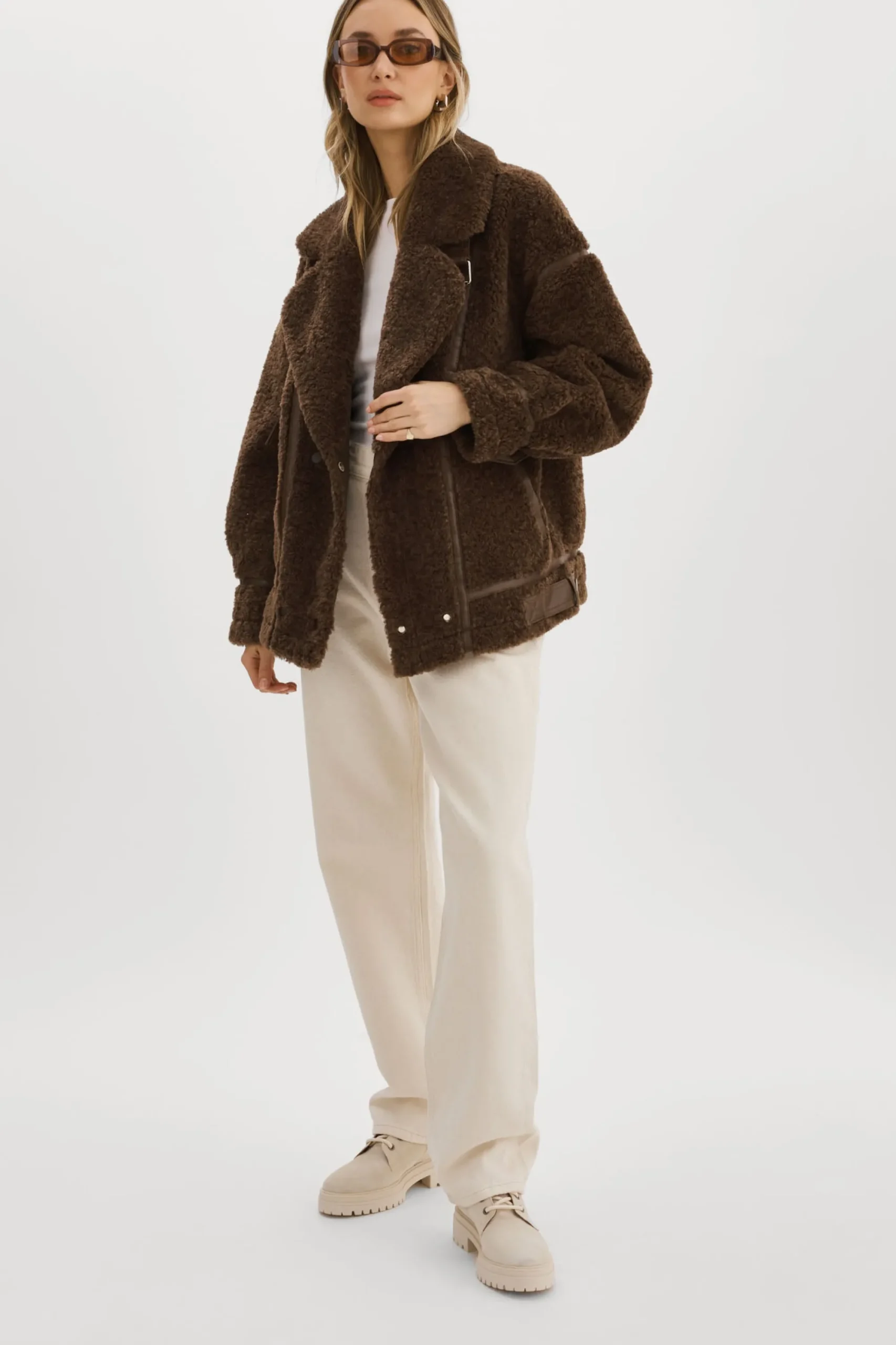 Cheap LAMARQUE BADU | Oversized Faux Shearling Jacket Brown