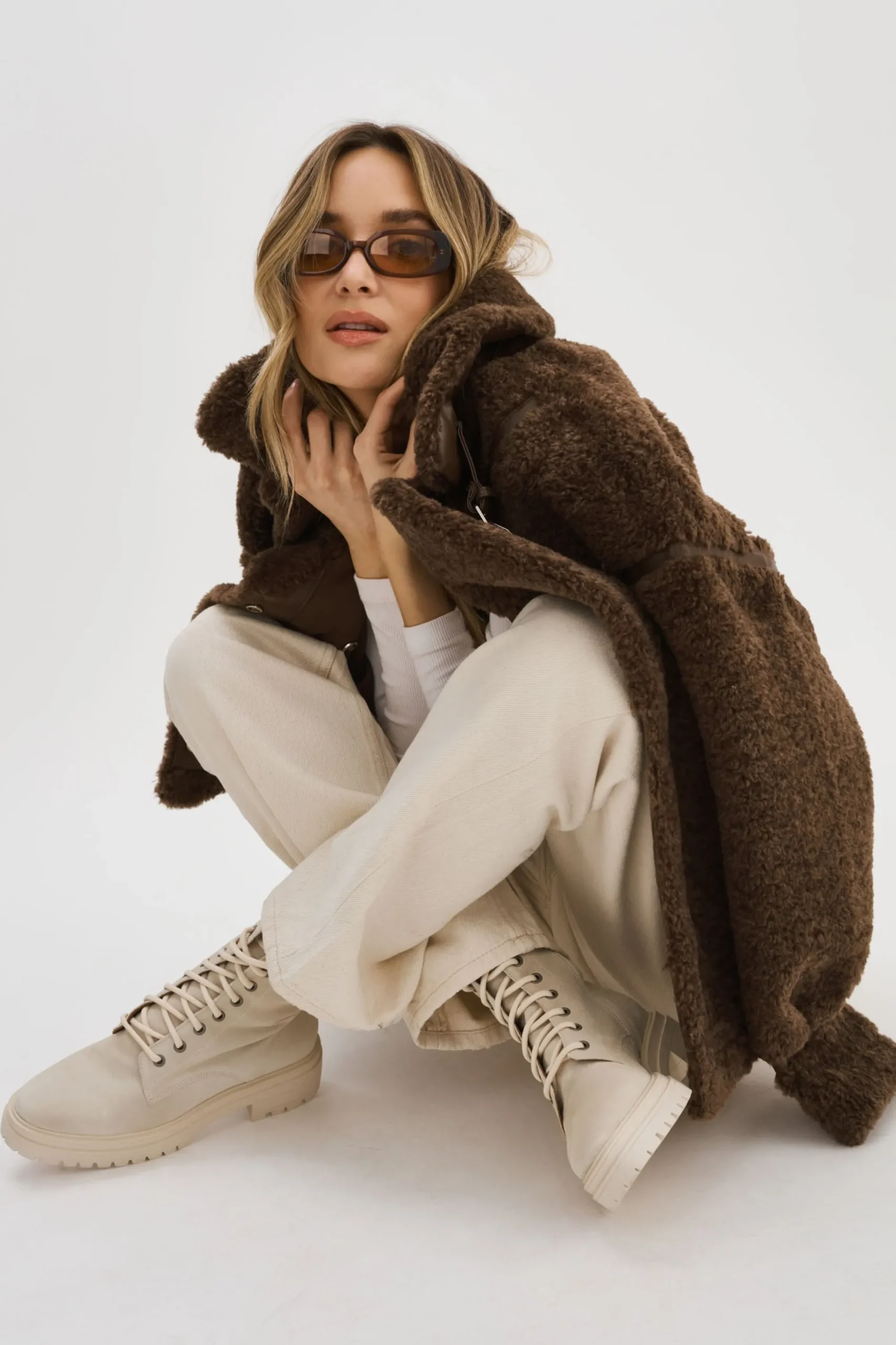 Cheap LAMARQUE BADU | Oversized Faux Shearling Jacket Brown