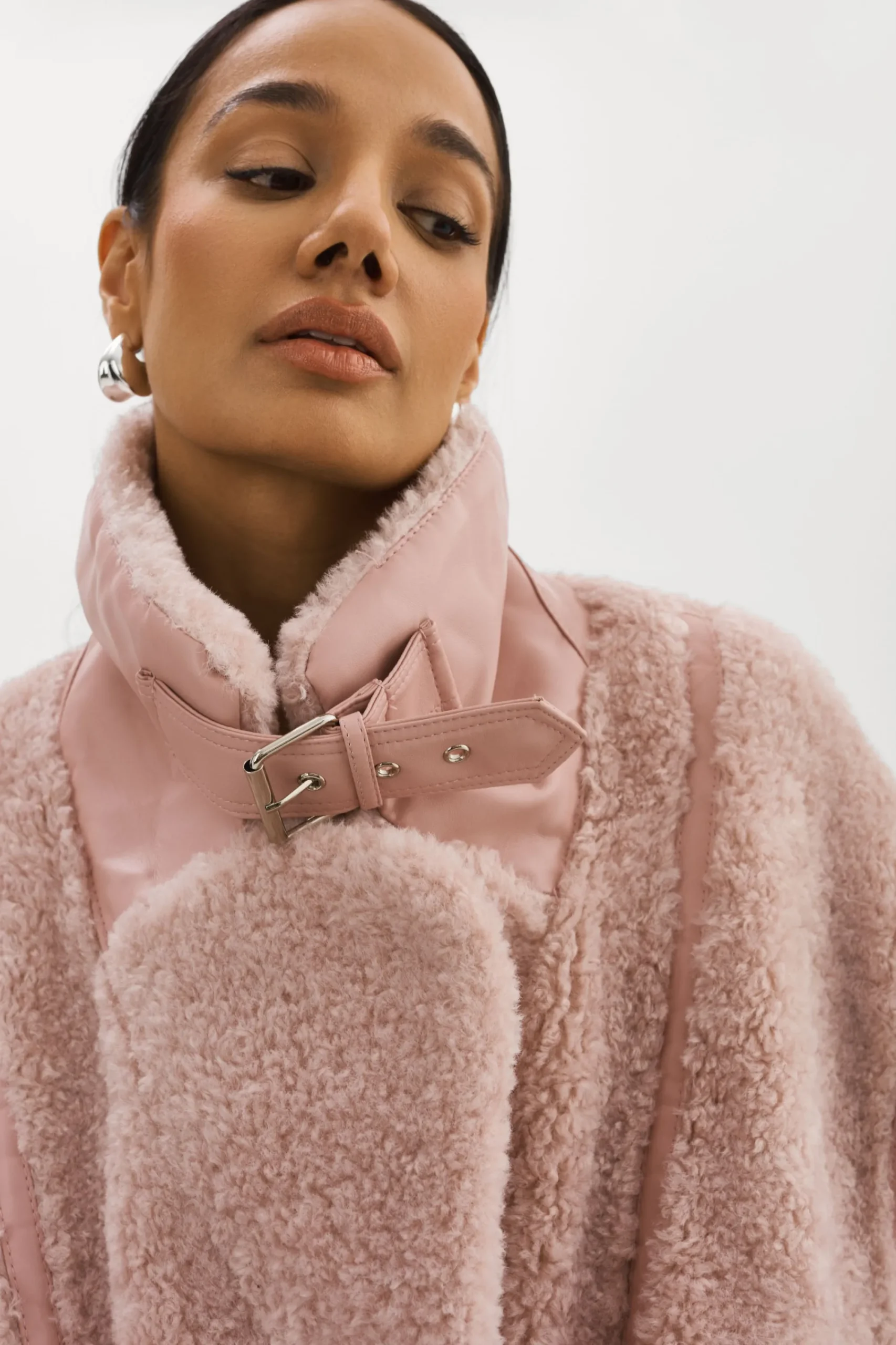 Outlet LAMARQUE BADU | Oversized Faux Shearling Jacket Light Pink
