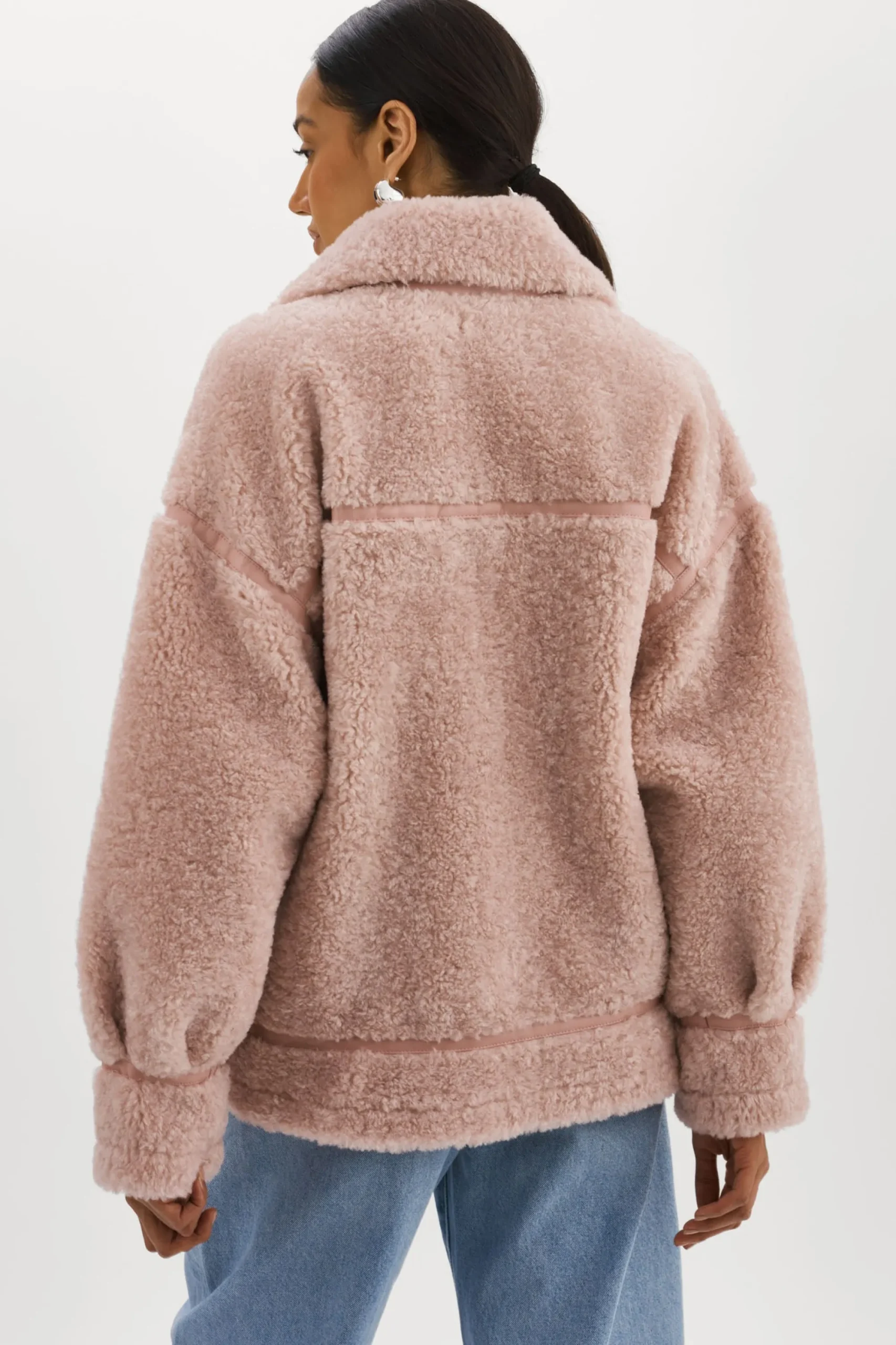 Outlet LAMARQUE BADU | Oversized Faux Shearling Jacket Light Pink