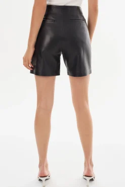 Clearance LAMARQUE BERNICE | High-Waisted Leather Shorts Black