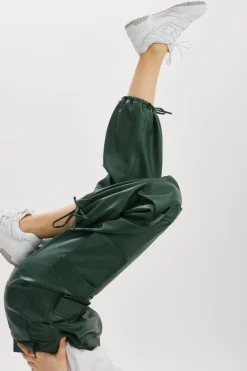 Shop LAMARQUE BOBBI | Faux Leather Cargo Pants Alpine Green