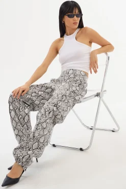 Flash Sale LAMARQUE BOBBI | Faux Leather Cargo Pants Python Print