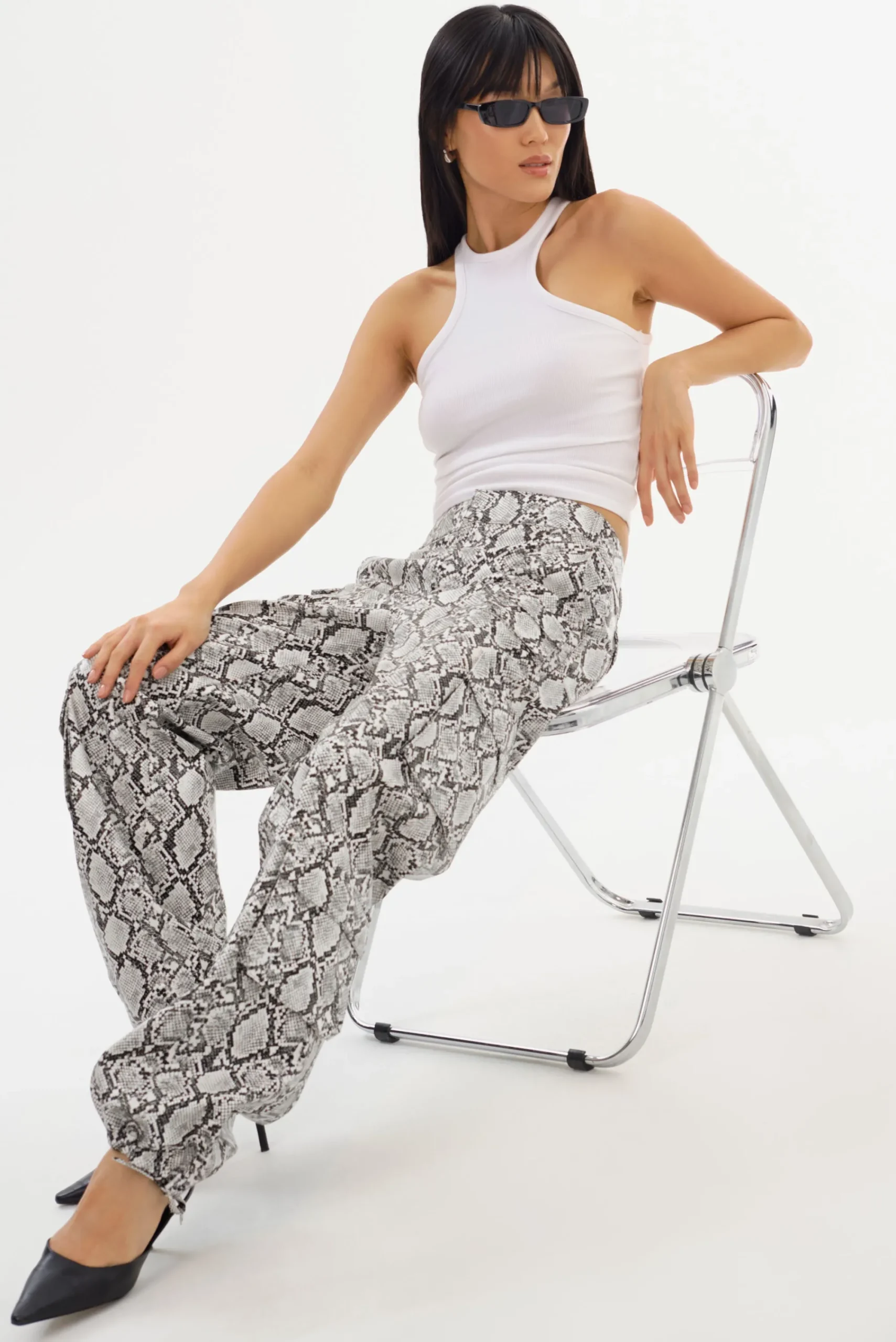 Flash Sale LAMARQUE BOBBI | Faux Leather Cargo Pants Python Print