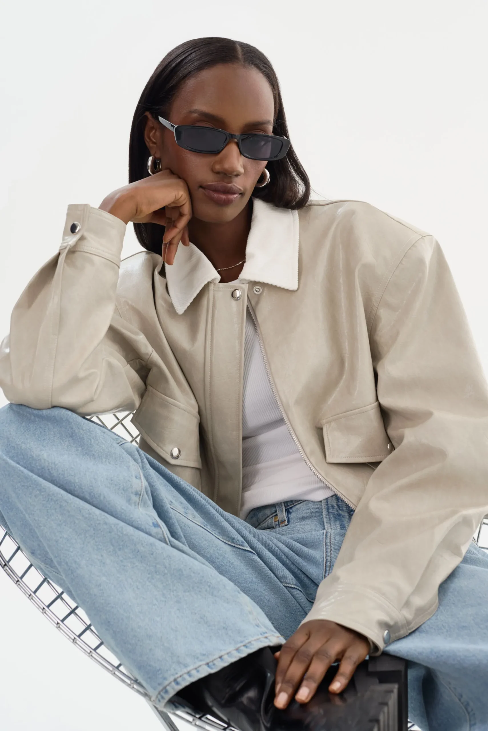 Outlet LAMARQUE BRAYLIN | Faux Leather Jacket Clay