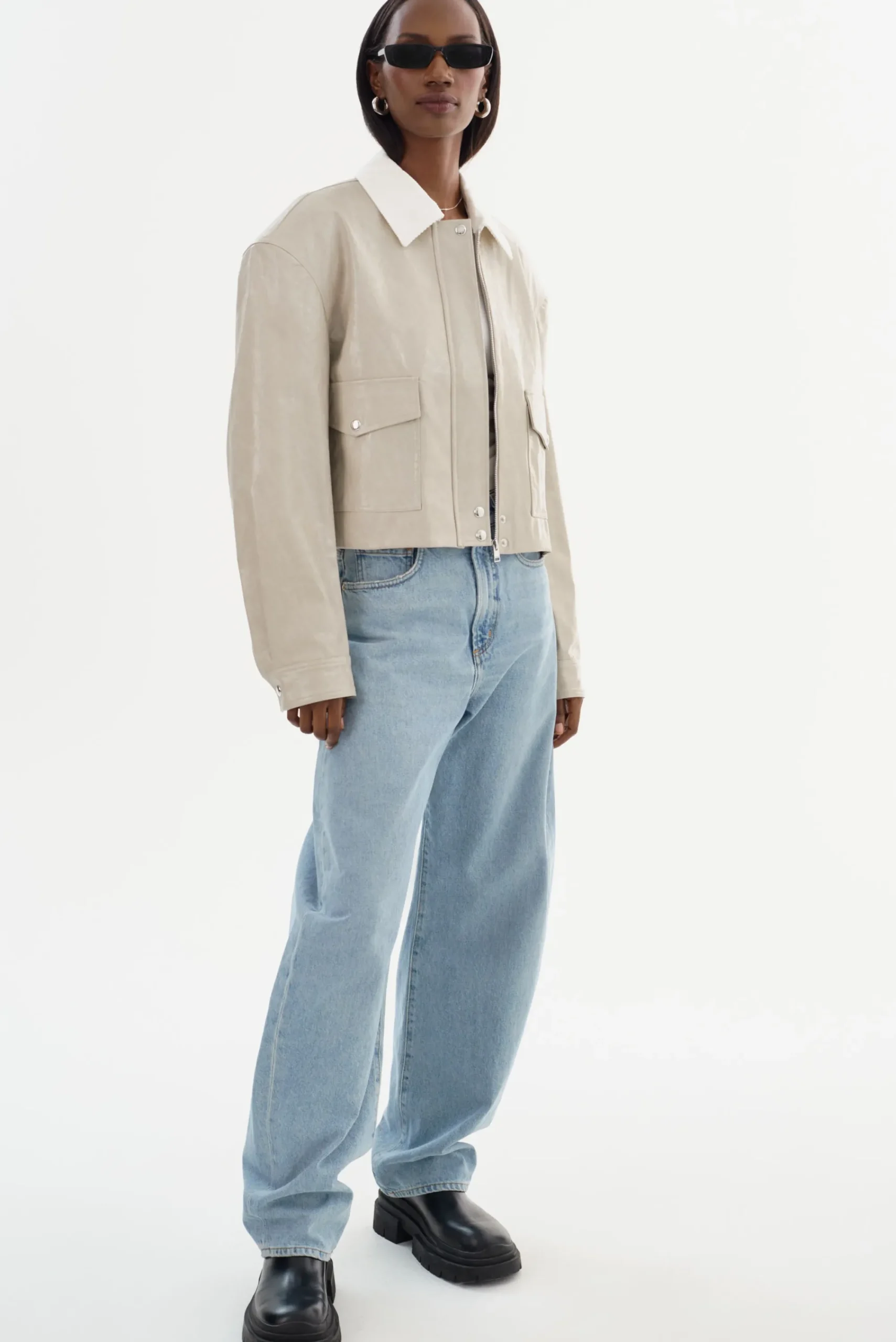 Outlet LAMARQUE BRAYLIN | Faux Leather Jacket Clay