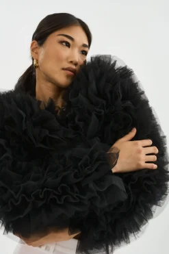 Discount LAMARQUE BRITNY | Ruffle Tulle Jacket Black