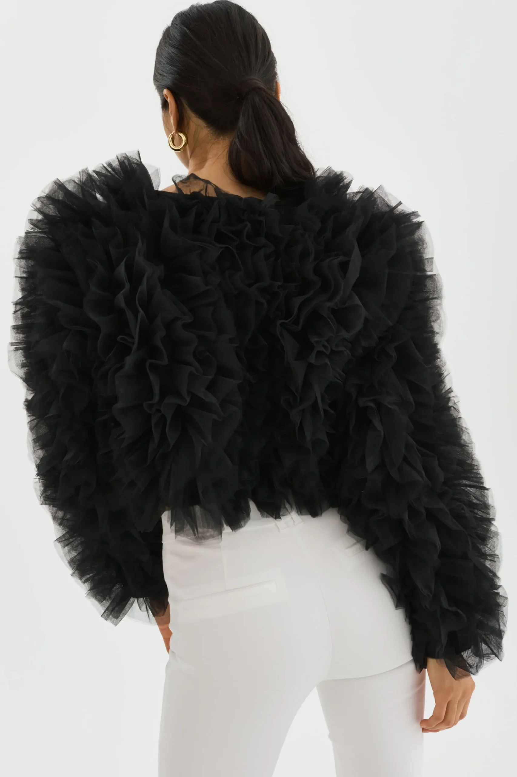 Discount LAMARQUE BRITNY | Ruffle Tulle Jacket Black