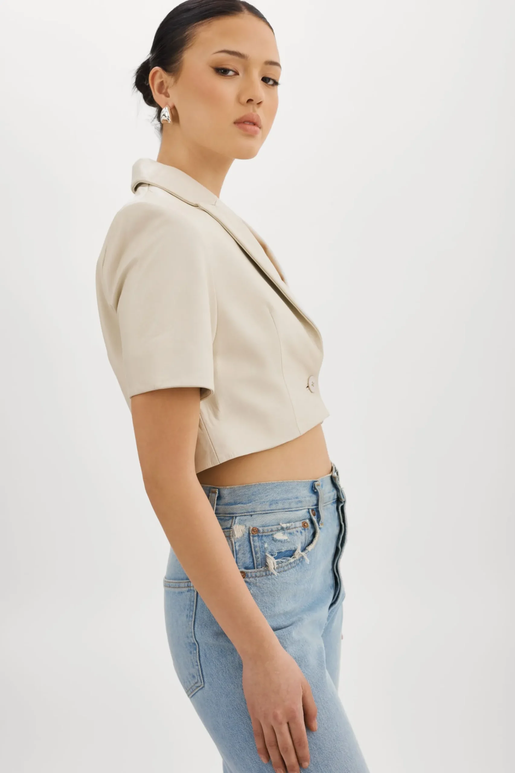 Fashion LAMARQUE CALATEA | Short Sleeve Blazer BONE