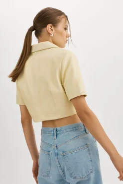 Shop LAMARQUE CALATEA | Short Sleeve Blazer Buttermilk