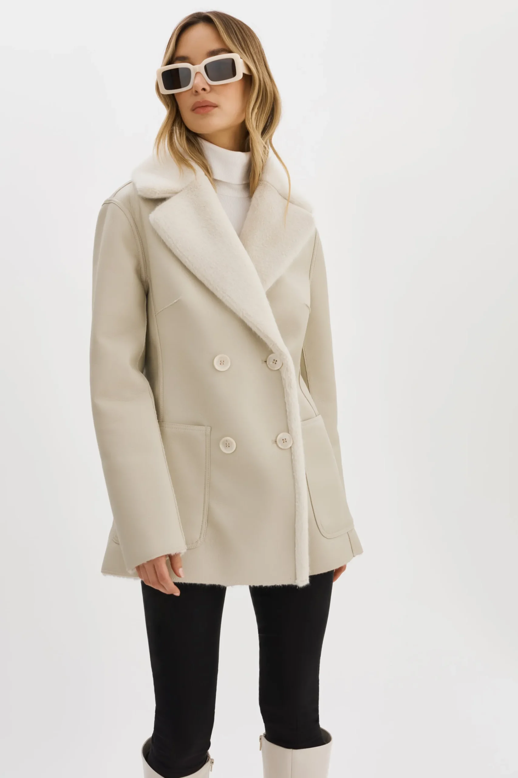Store LAMARQUE CAMILLE | Faux Shearling Reversible Coat IVORY