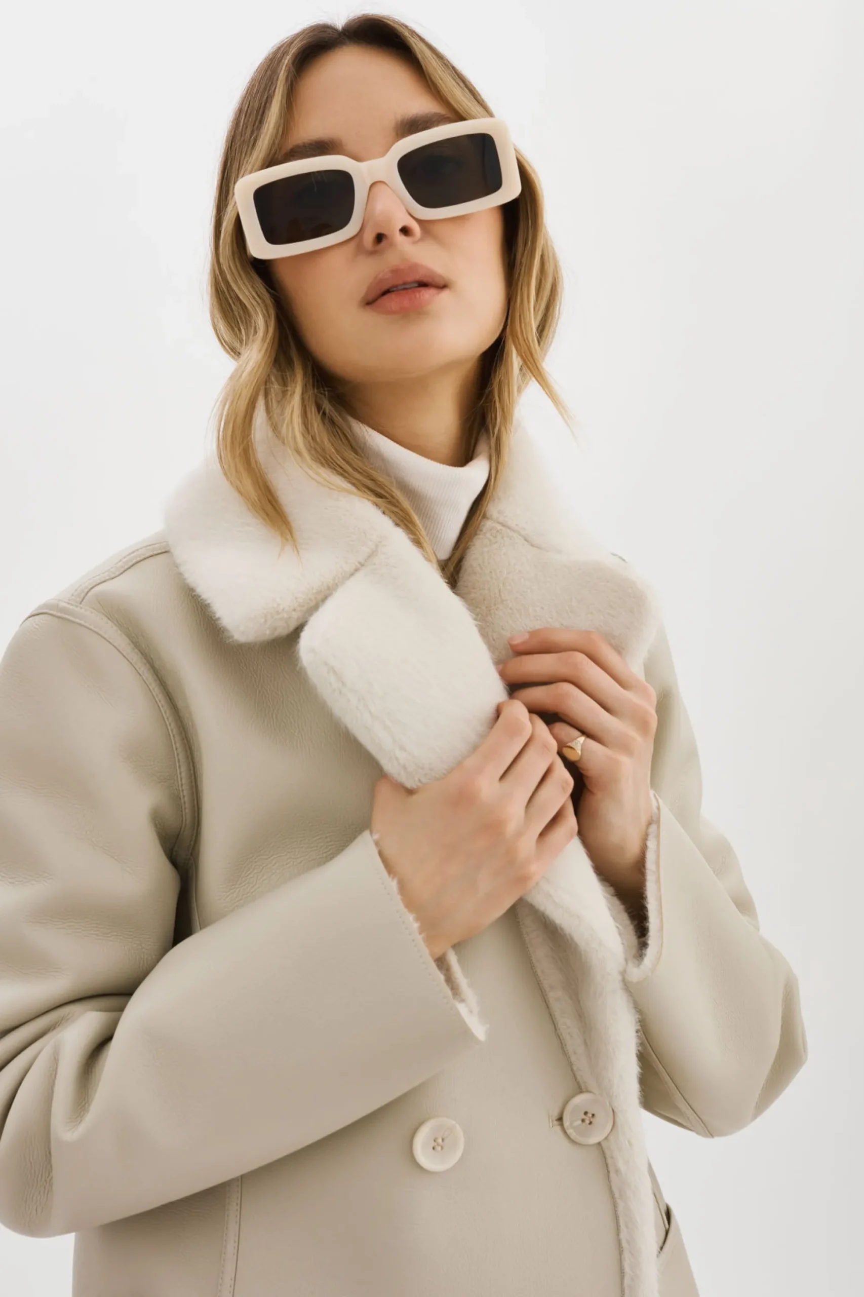 Store LAMARQUE CAMILLE | Faux Shearling Reversible Coat IVORY