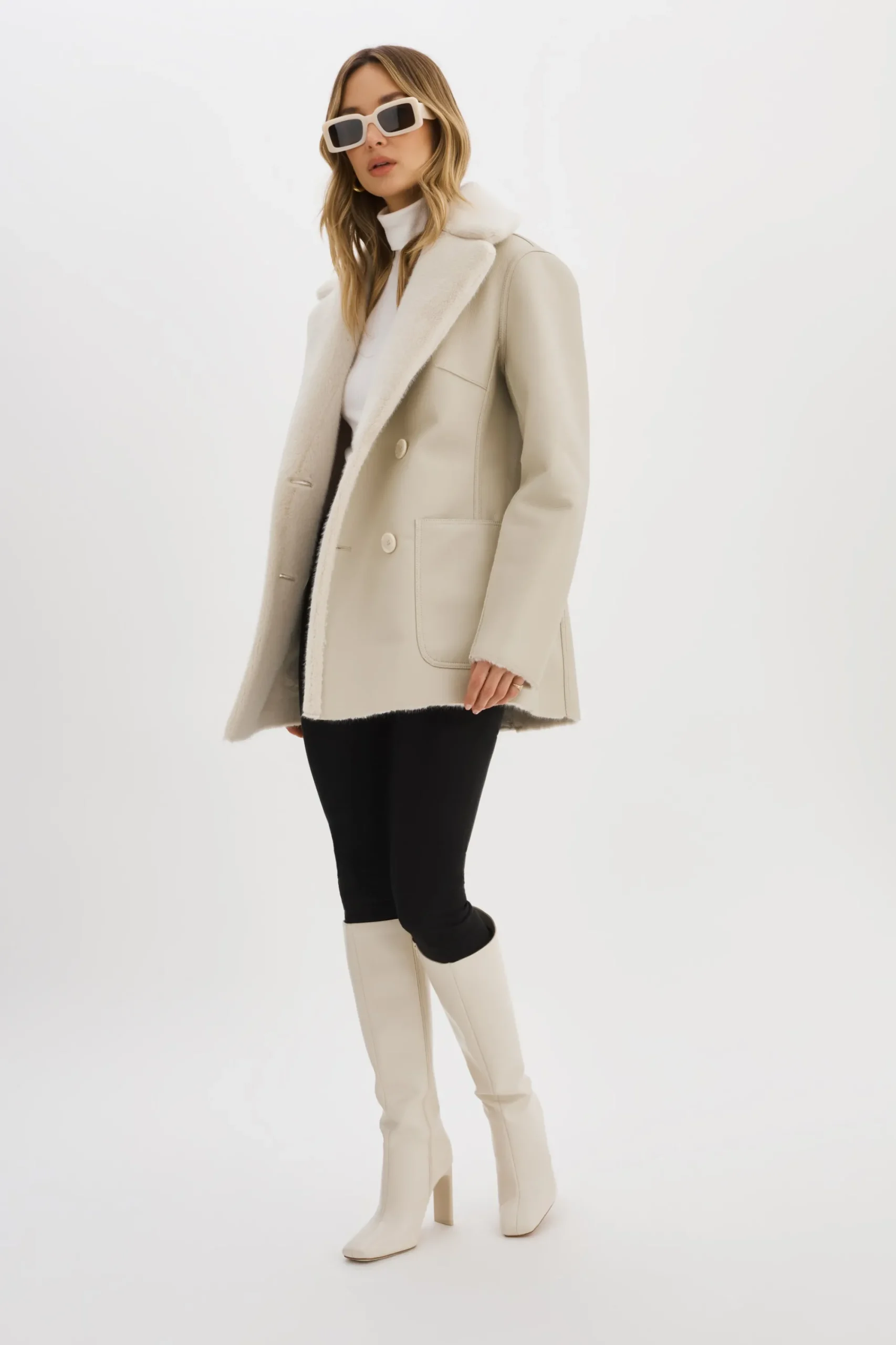 Store LAMARQUE CAMILLE | Faux Shearling Reversible Coat IVORY