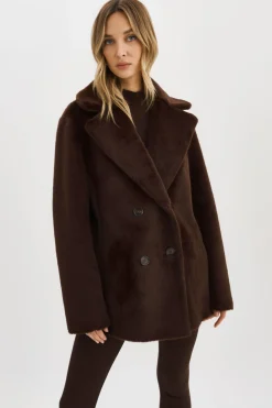 Cheap LAMARQUE CAMILLE | Faux Shearling Reversible Coat MAHOGANY