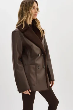 Cheap LAMARQUE CAMILLE | Faux Shearling Reversible Coat MAHOGANY