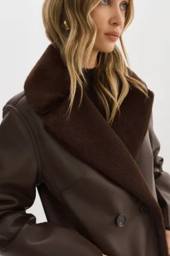 Cheap LAMARQUE CAMILLE | Faux Shearling Reversible Coat MAHOGANY