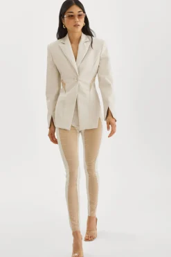 Flash Sale LAMARQUE CELICIA | Faux Leather Mesh Leggings Bone