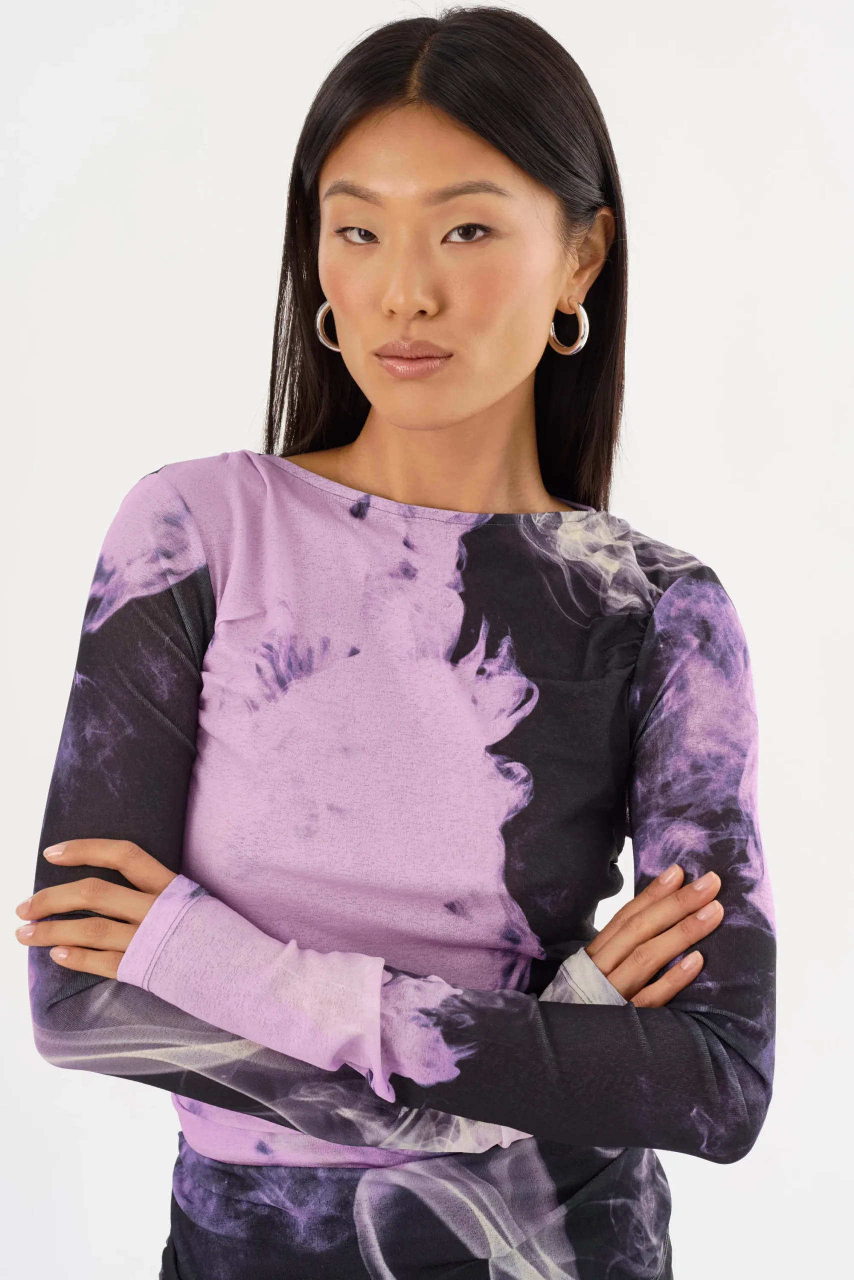 Online LAMARQUE CELINA | Printed Long Sleeve Top Lavender Haze