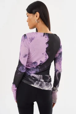 Online LAMARQUE CELINA | Printed Long Sleeve Top Lavender Haze